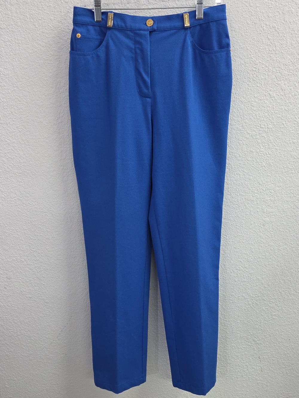 St. John Sport Blue Straight Leg Stretch Pants Size 8